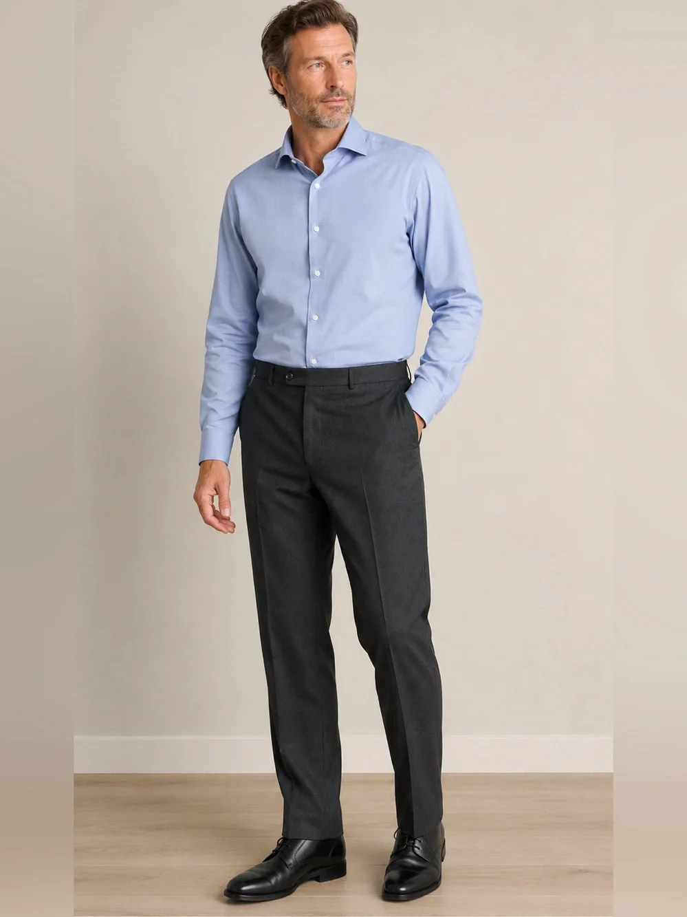 Lauren, Ralph Lauren Men’s Size 40W x 34L total comfort Grey Slacks 100% wool.